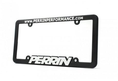 PERRIN License Plate Frame - Black w/White Lettering Perrin Performance License Frame  AXOPROS