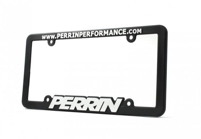 PERRIN License Plate Frame - Black w/White Lettering Perrin Performance License Frame  AXOPROS
