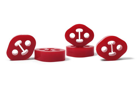 PERRIN Subaru / Universal 12mm ID 1.5in. Hole Offset Exhaust Hanger - Red (Sold Individually) Perrin Performance Brackets  AXOPROS