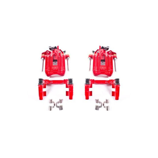 Power Stop 00-06 Audi TT Quattro (w/Non Vented Rotors Only) Rear Red Calipers w/Brackets - Pair PowerStop Brake Calipers - Perf  AXOPROS
