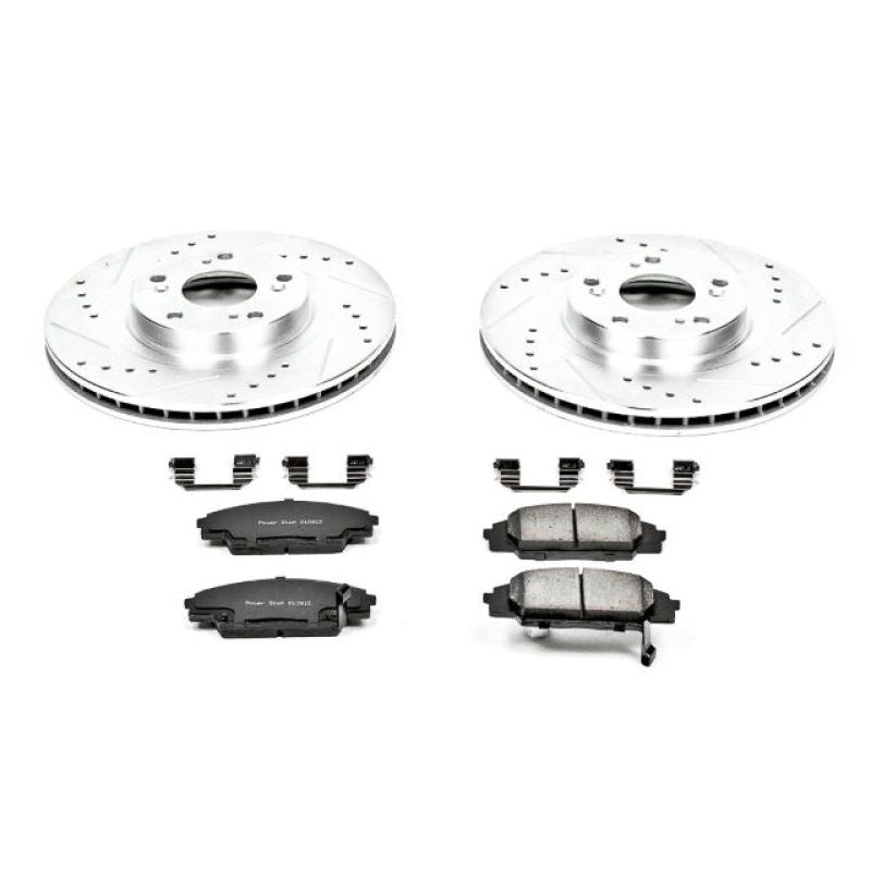 Power Stop 02-06 Acura RSX Front Z23 Evolution Sport Brake Kit PowerStop Brake Kits - Performance D&S  AXOPROS