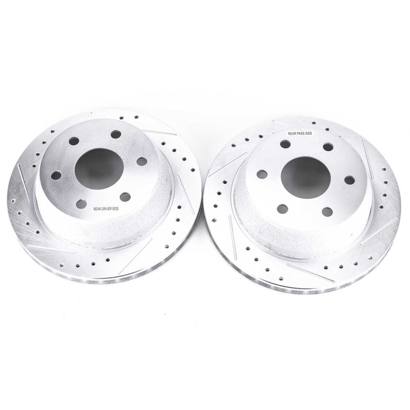 Power Stop 02-06 Cadillac Escalade Rear Evolution Drilled & Slotted Rotors - Pair PowerStop Brake Rotors - Slot & Drilled  AXOPROS