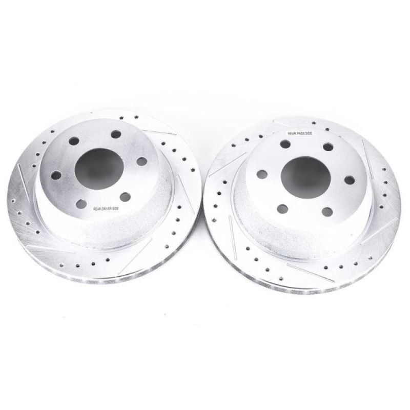 Power Stop 02-06 Cadillac Escalade Rear Evolution Drilled & Slotted Rotors - Pair PowerStop Brake Rotors - Slot & Drilled  AXOPROS