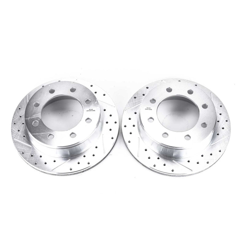 Power Stop 02-06 Chevrolet Avalanche 2500 Rear Evolution Drilled & Slotted Rotors - Pair PowerStop Brake Rotors - Slot & Drilled  AXOPROS