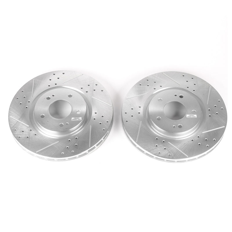 Power Stop 03-06 Mitsubishi Lancer Front Evolution Drilled & Slotted Rotors - Pair PowerStop Brake Rotors - Slot & Drilled  AXOPROS