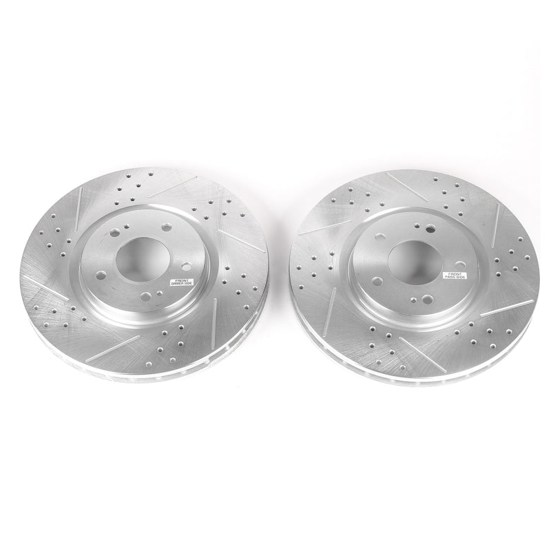 Power Stop 03-06 Mitsubishi Lancer Front Evolution Drilled & Slotted Rotors - Pair PowerStop Brake Rotors - Slot & Drilled  AXOPROS