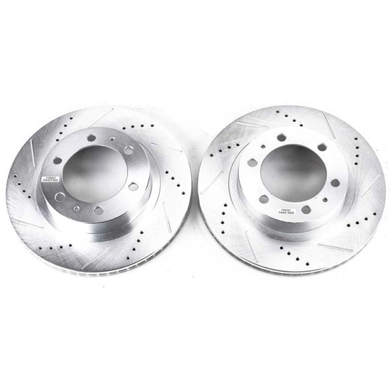 Power Stop 03-09 Toyota 4Runner Front Evolution Drilled & Slotted Rotors - Pair PowerStop Brake Rotors - Slot & Drilled  AXOPROS