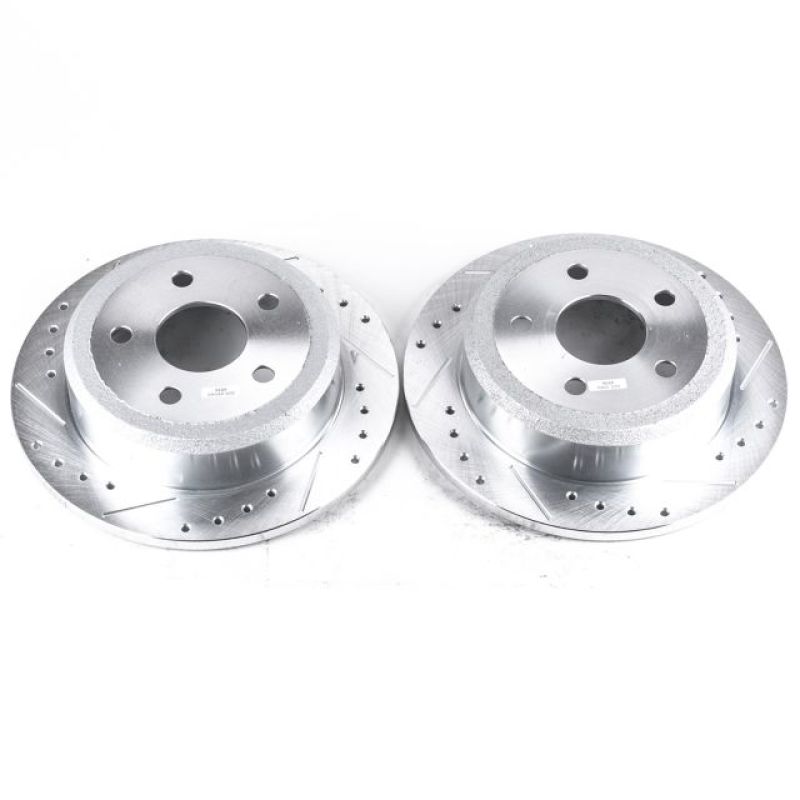Power Stop 07-17 Jeep Wrangler Rear Evolution Drilled & Slotted Rotors - Pair PowerStop Brake Rotors - Slot & Drilled  AXOPROS