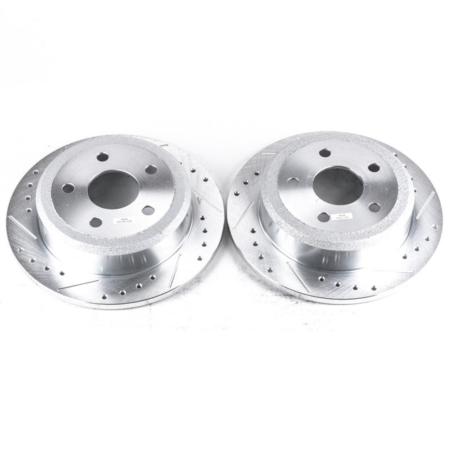 Power Stop 07-17 Jeep Wrangler Rear Evolution Drilled & Slotted Rotors - Pair PowerStop Brake Rotors - Slot & Drilled  AXOPROS
