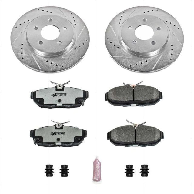 Power Stop 11-14 Ford Mustang Rear Z26 Street Warrior Brake Kit PowerStop Brake Kits - Performance D&S  AXOPROS