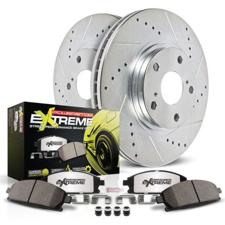 Power Stop 15-19 Ford Mustang Front Z26 Street Warrior Brake Kit PowerStop Brake Kits - Performance D&S  AXOPROS