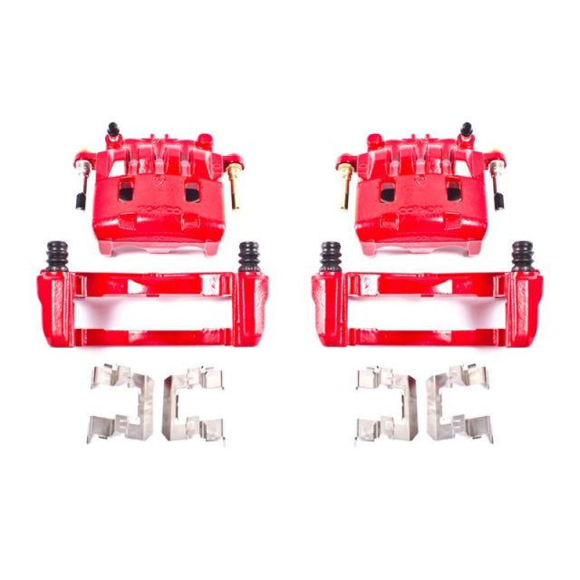 Power Stop 16-17 Subaru Crosstrek Front Red Calipers w/Brackets - Pair PowerStop Brake Calipers - Perf  AXOPROS