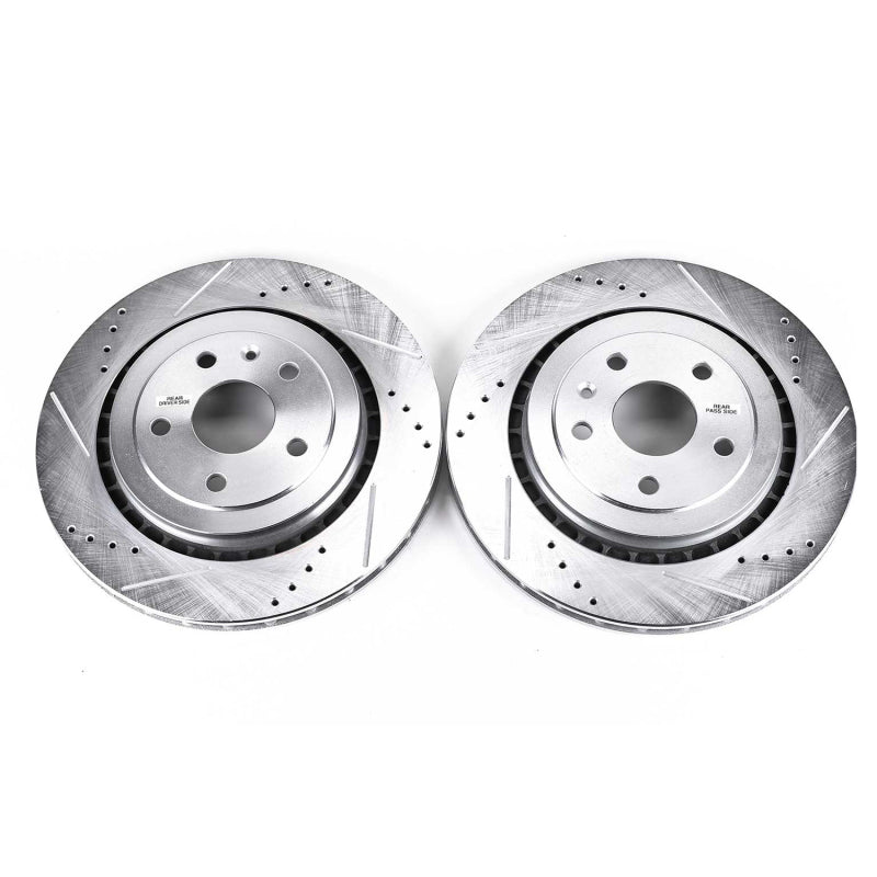 Power Stop 16-18 Cadillac ATS Rear Evolution Drilled & Slotted Rotors - Pair PowerStop Brake Rotors - Slot & Drilled  AXOPROS