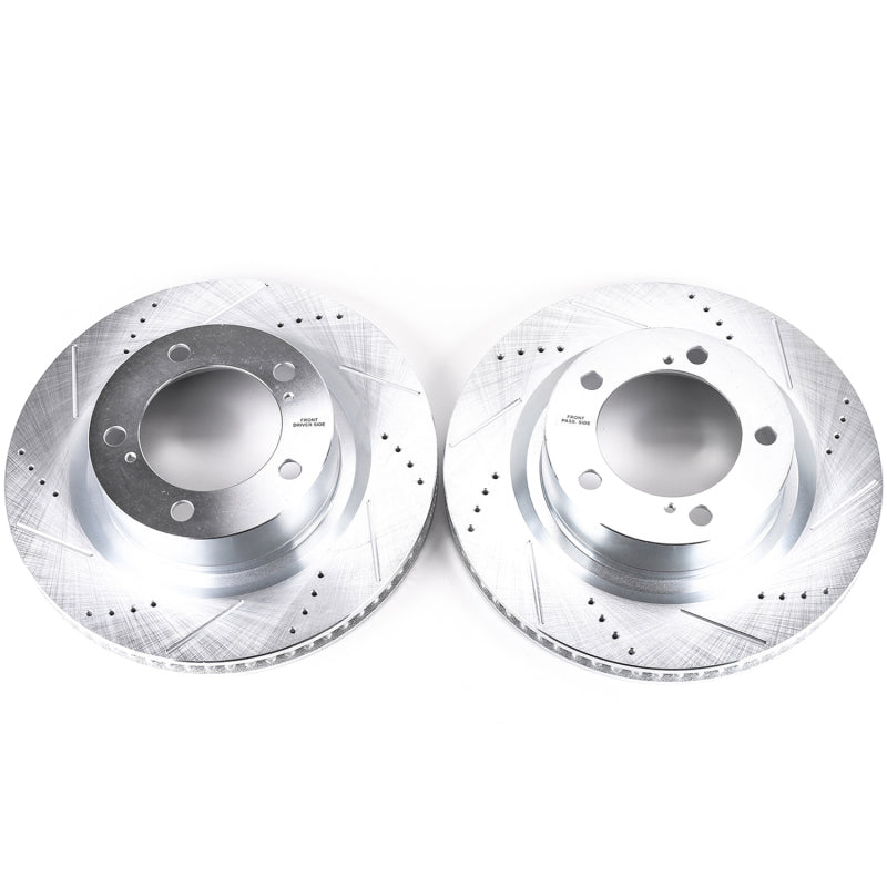 Power Stop 16-21 Toyota Land Cruiser Front Evolution Drilled & Slotted Rotors - Pair PowerStop Brake Rotors - Slot & Drilled  AXOPROS