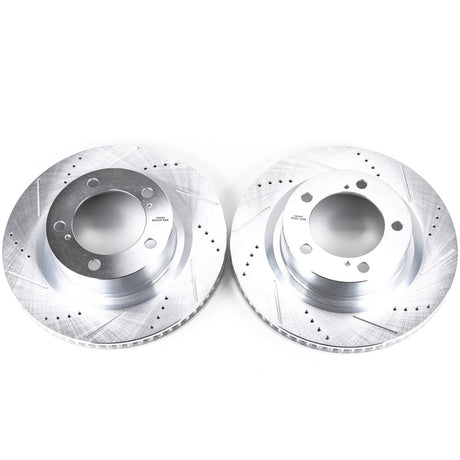 Power Stop 16-21 Toyota Land Cruiser Front Evolution Drilled & Slotted Rotors - Pair PowerStop Brake Rotors - Slot & Drilled  AXOPROS