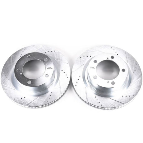 Power Stop 16-21 Toyota Land Cruiser Front Evolution Drilled & Slotted Rotors - Pair PowerStop Brake Rotors - Slot & Drilled  AXOPROS