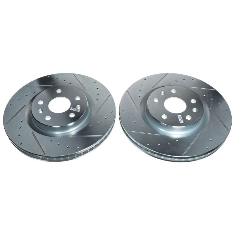 Power Stop 20-21 Chevrolet Corvette Front Evolution Drilled & Slotted Rotor - Pair PowerStop Brake Rotors - Slot & Drilled  AXOPROS