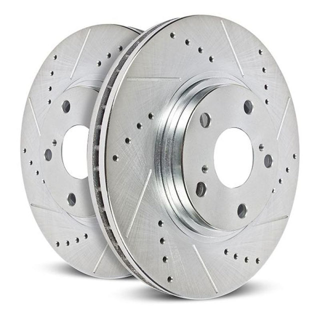 Power Stop 21-22 Ford F-150 Rear Drilled & Slotted Rotor (Pair) PowerStop Brake Rotors - Slot & Drilled  AXOPROS