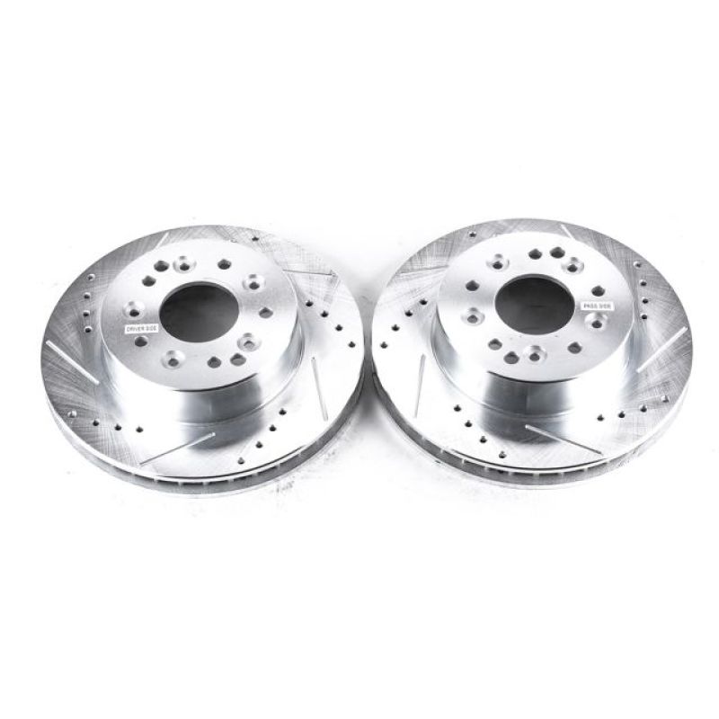 Power Stop 63-82 Chevrolet Corvette Rear Evolution Drilled & Slotted Rotors - Pair PowerStop Brake Rotors - Slot & Drilled  AXOPROS