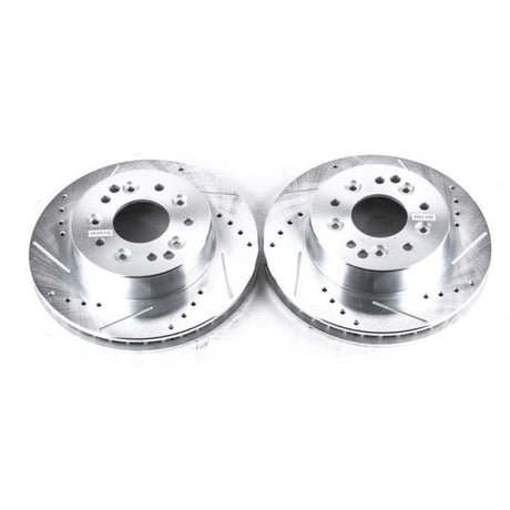 Power Stop 63-82 Chevrolet Corvette Rear Evolution Drilled & Slotted Rotors - Pair PowerStop Brake Rotors - Slot & Drilled  AXOPROS