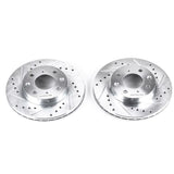Power Stop 88-91 Honda Civic Front Evolution Drilled & Slotted Rotors - Pair PowerStop Brake Rotors - Slot & Drilled  AXOPROS