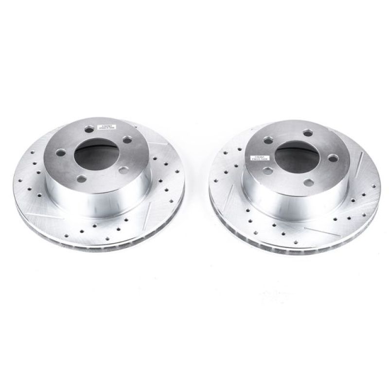 Power Stop 90-99 Jeep Cherokee Front Evolution Drilled & Slotted Rotors - Pair PowerStop Brake Rotors - Slot & Drilled  AXOPROS