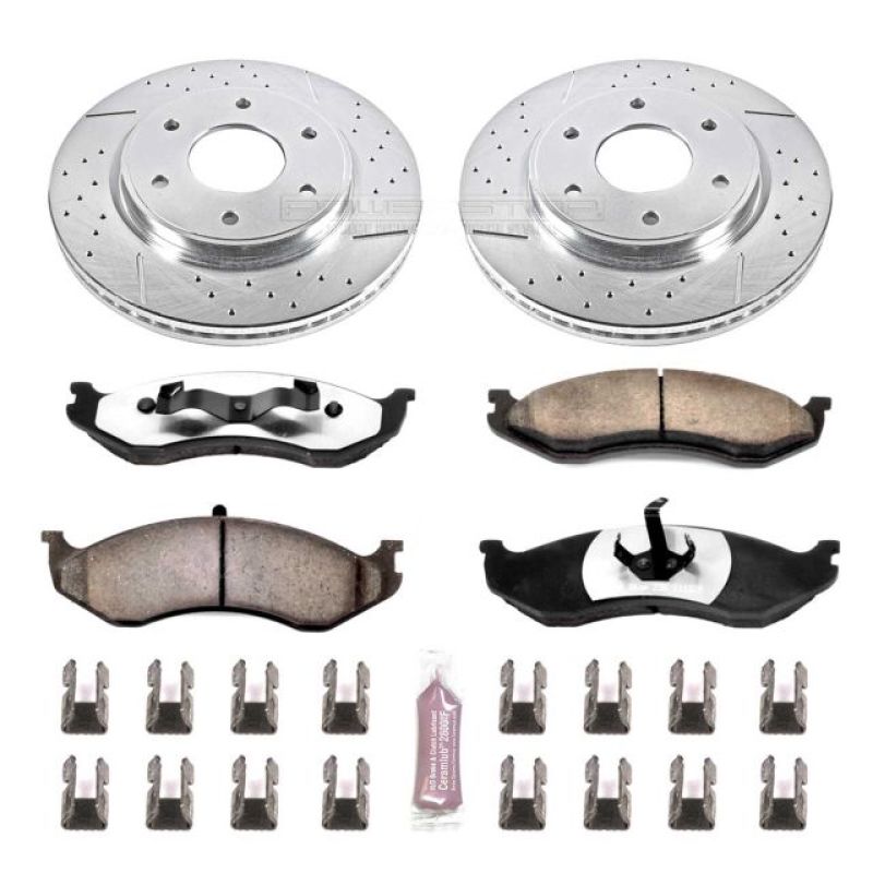 Power Stop 90-99 Jeep Cherokee Front Z36 Truck & Tow Brake Kit PowerStop Brake Kits - Performance D&S  AXOPROS