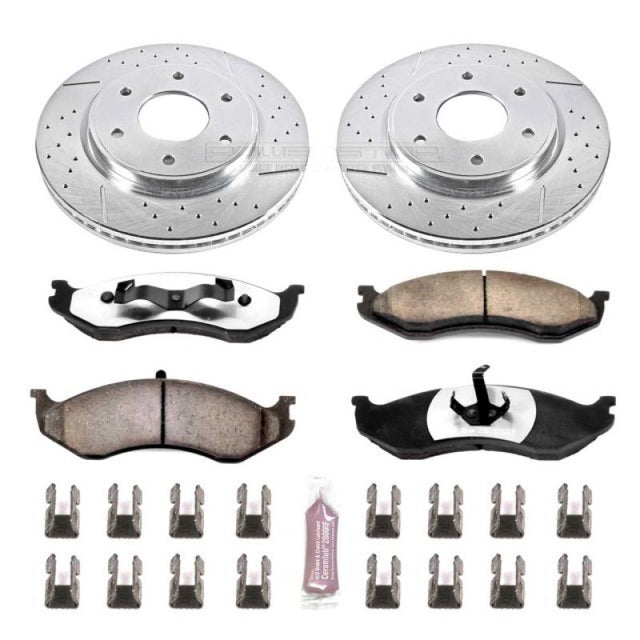 Power Stop 90-99 Jeep Cherokee Front Z36 Truck & Tow Brake Kit PowerStop Brake Kits - Performance D&S  AXOPROS