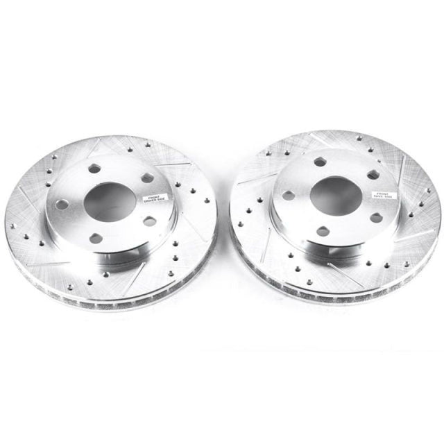 Power Stop 91-95 Toyota MR2 Front Evolution Drilled & Slotted Rotors - Pair PowerStop Brake Rotors - Slot & Drilled  AXOPROS
