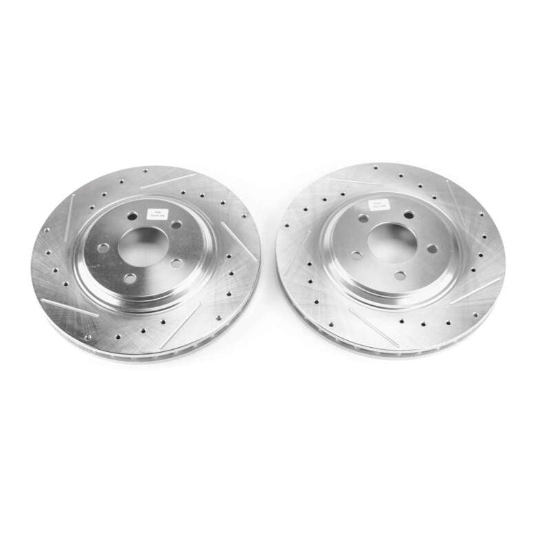 Power Stop 94-01 Ford Mustang Front Evolution Drilled & Slotted Rotors - Pair PowerStop Brake Rotors - Slot & Drilled  AXOPROS