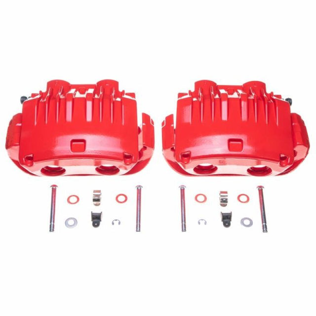 Power Stop 94-98 Ford Mustang Front Red Calipers w/Brackets - Pair PowerStop Brake Calipers - Perf  AXOPROS