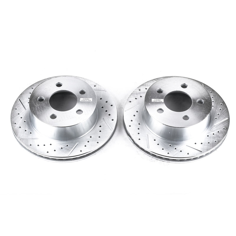 Power Stop 99-01 Jeep Cherokee Front Evolution Drilled & Slotted Rotors - Pair PowerStop Brake Rotors - Slot & Drilled  AXOPROS