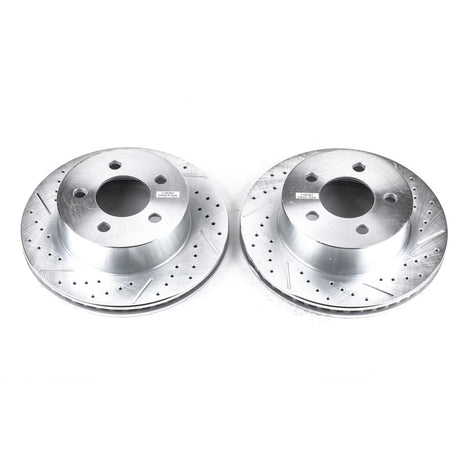 Power Stop 99-01 Jeep Cherokee Front Evolution Drilled & Slotted Rotors - Pair PowerStop Brake Rotors - Slot & Drilled  AXOPROS