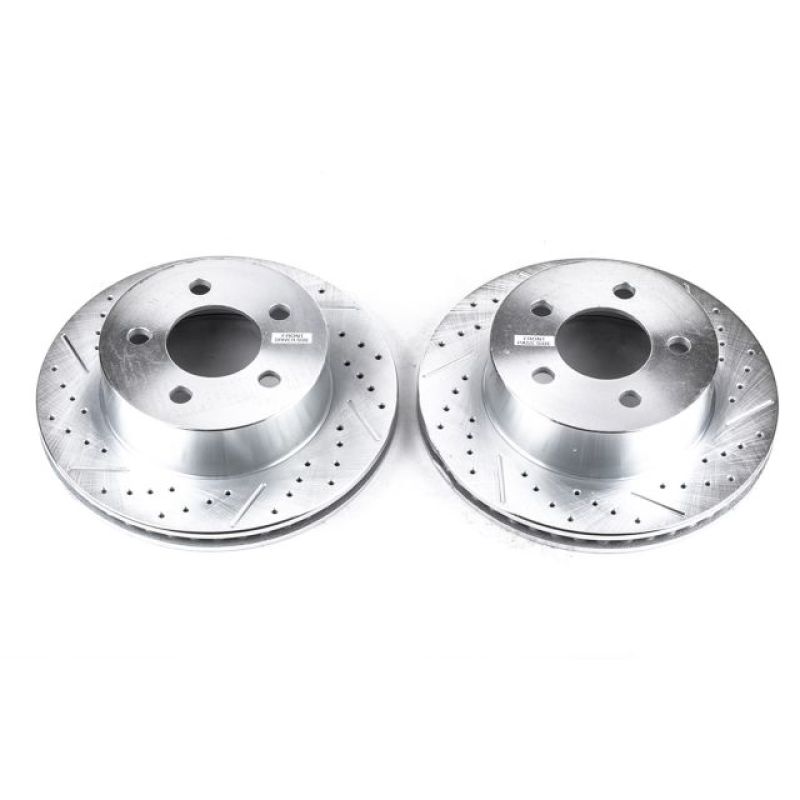 Power Stop 99-01 Jeep Cherokee Front Evolution Drilled & Slotted Rotors - Pair PowerStop Brake Rotors - Slot & Drilled  AXOPROS