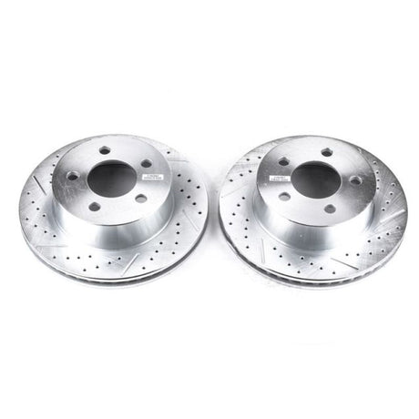 Power Stop 99-01 Jeep Cherokee Front Evolution Drilled & Slotted Rotors - Pair PowerStop Brake Rotors - Slot & Drilled  AXOPROS