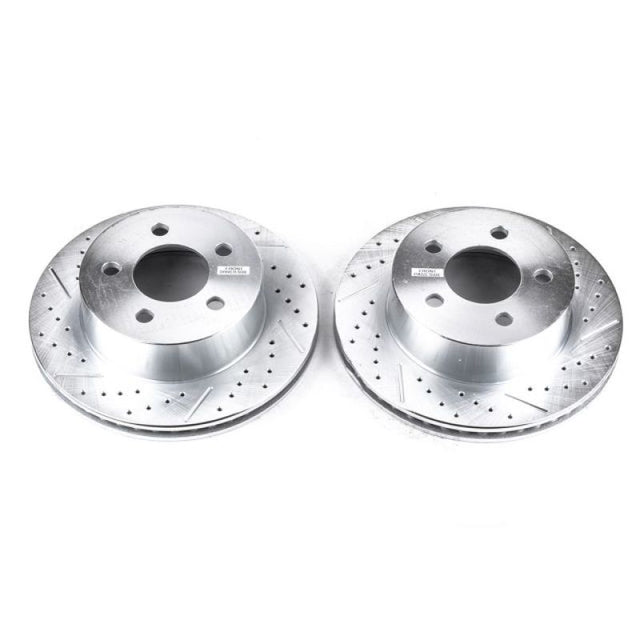Power Stop 99-01 Jeep Cherokee Front Evolution Drilled & Slotted Rotors - Pair PowerStop Brake Rotors - Slot & Drilled  AXOPROS