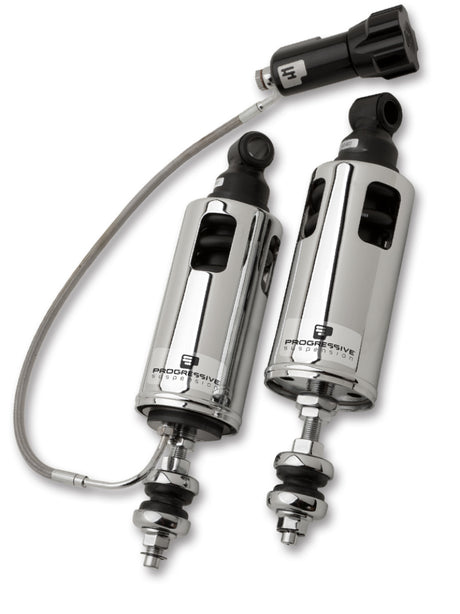 Progressive 00-17 Harley Softail 422 Series Shocks w/RAP - Chrome Progressive Shocks and Struts  AXOPROS