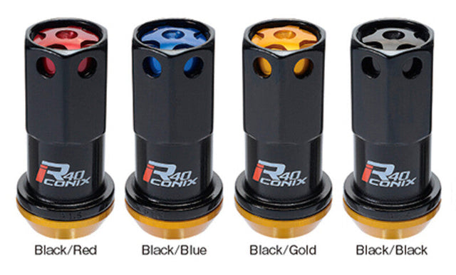 Project Kics 12X1.25 Black R40 Lug Nut - Single Project Kics Lug Nuts  AXOPROS