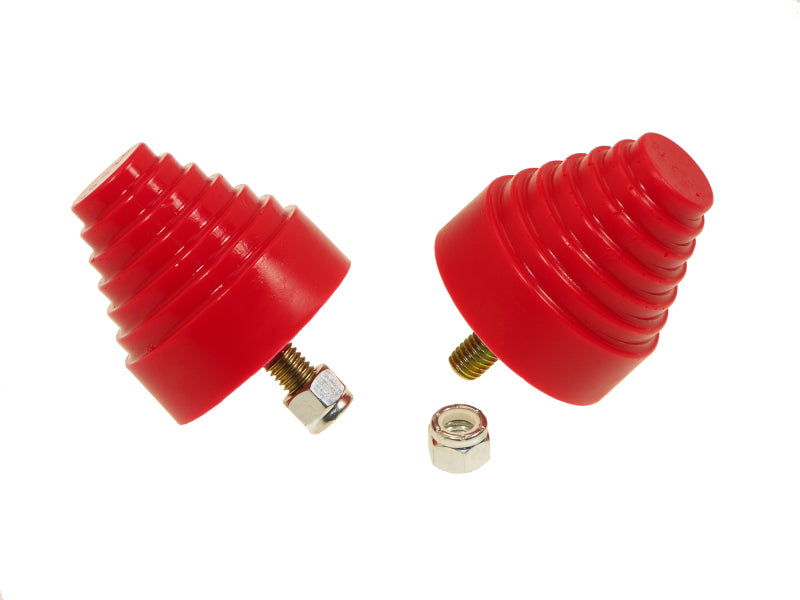 Prothane Universal Bump Stop 2-1/4X2-1/4 Cone w/Stp - Red Prothane Bump Stops  AXOPROS