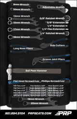 PRP 35pc Can-Am Roll Up Tool bag Tool kit - Black PRP Seats Tool Storage  AXOPROS