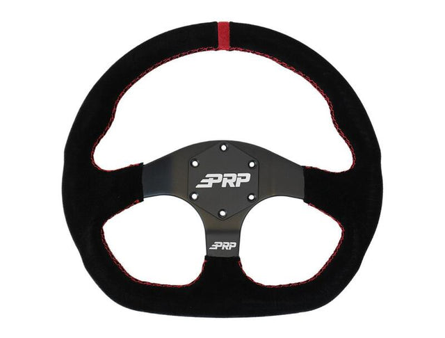 PRP Comp-R D-Shape Suede Steering Wheel - Red PRP Seats Steering Wheels  AXOPROS