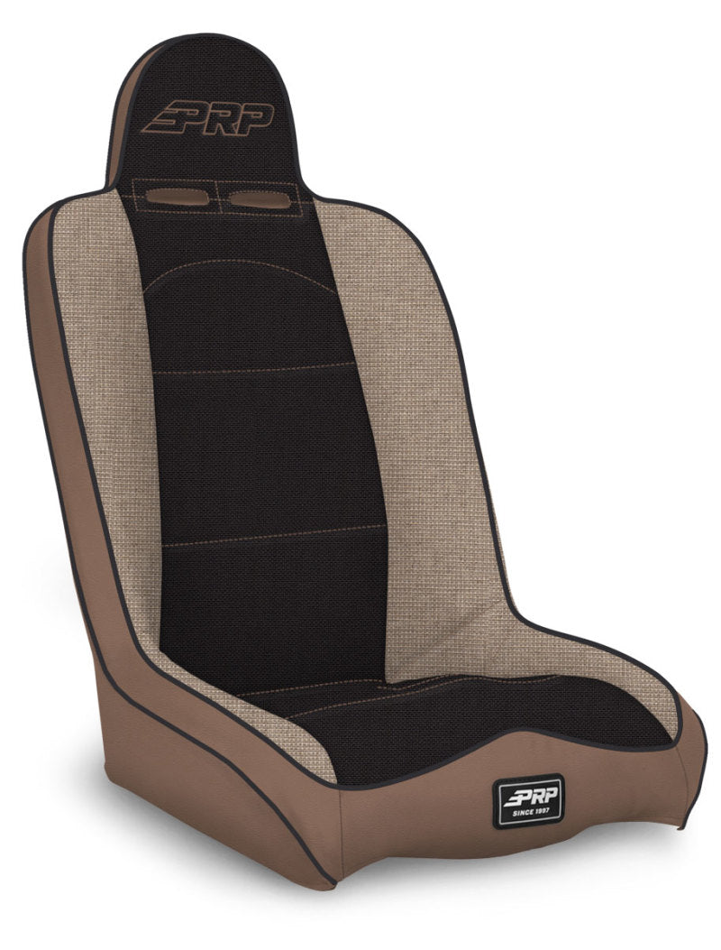 PRP Daily Driver High Back Suspension Seat (Two Neck Slots) - Tan / Black PRP Seats Seats  AXOPROS