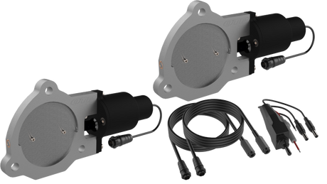 QTP 3.5in Bolt-On QTEC Dual Electric Cutout Valves - Pair QTP Exhaust Cutouts  AXOPROS