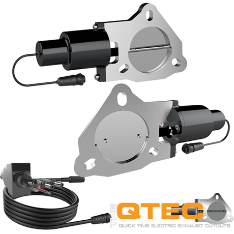 QTP 3in Bolt-On QTEC Dual Electric Cutout Valves - Pair QTP Exhaust Cutouts  AXOPROS