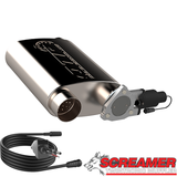 QTP 3in Weld-On 304SS Screamer Muffler w/Bolt-On QTEC Electric Cutout QTP Muffler  AXOPROS