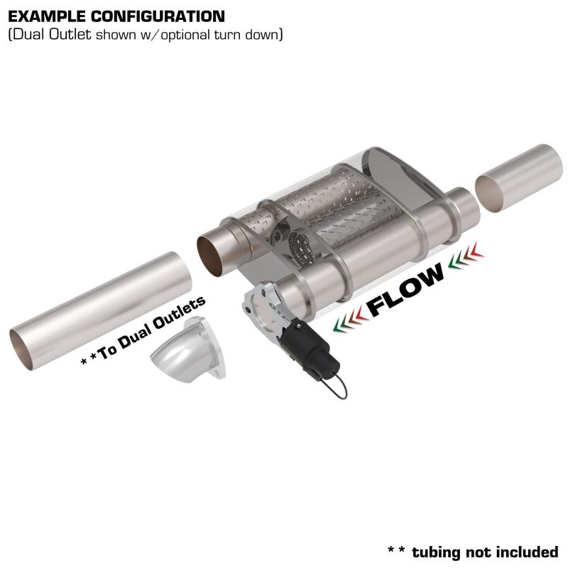 QTP 3in Weld-On 304SS Screamer Muffler w/Bolt-On QTEC Electric Cutout QTP Muffler  AXOPROS