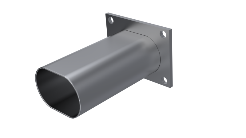 QTP 3in Weld-On QTEC Low Profile Conncetion Oval Tube Kit QTP Exhaust Cutouts  AXOPROS