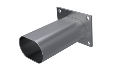 QTP 3in Weld-On QTEC Low Profile Conncetion Oval Tube Kit QTP Exhaust Cutouts  AXOPROS