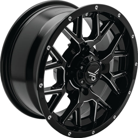 QuadBoss Barbwire 14X7 - 5+2 - 4/110 - Black Machined QuadBoss Wheels - Cast  AXOPROS