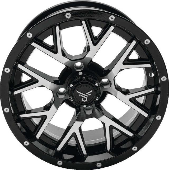 QuadBoss Barbwire 14X7 - 5+2 - 4/110 - Black Machined QuadBoss Wheels - Cast  AXOPROS